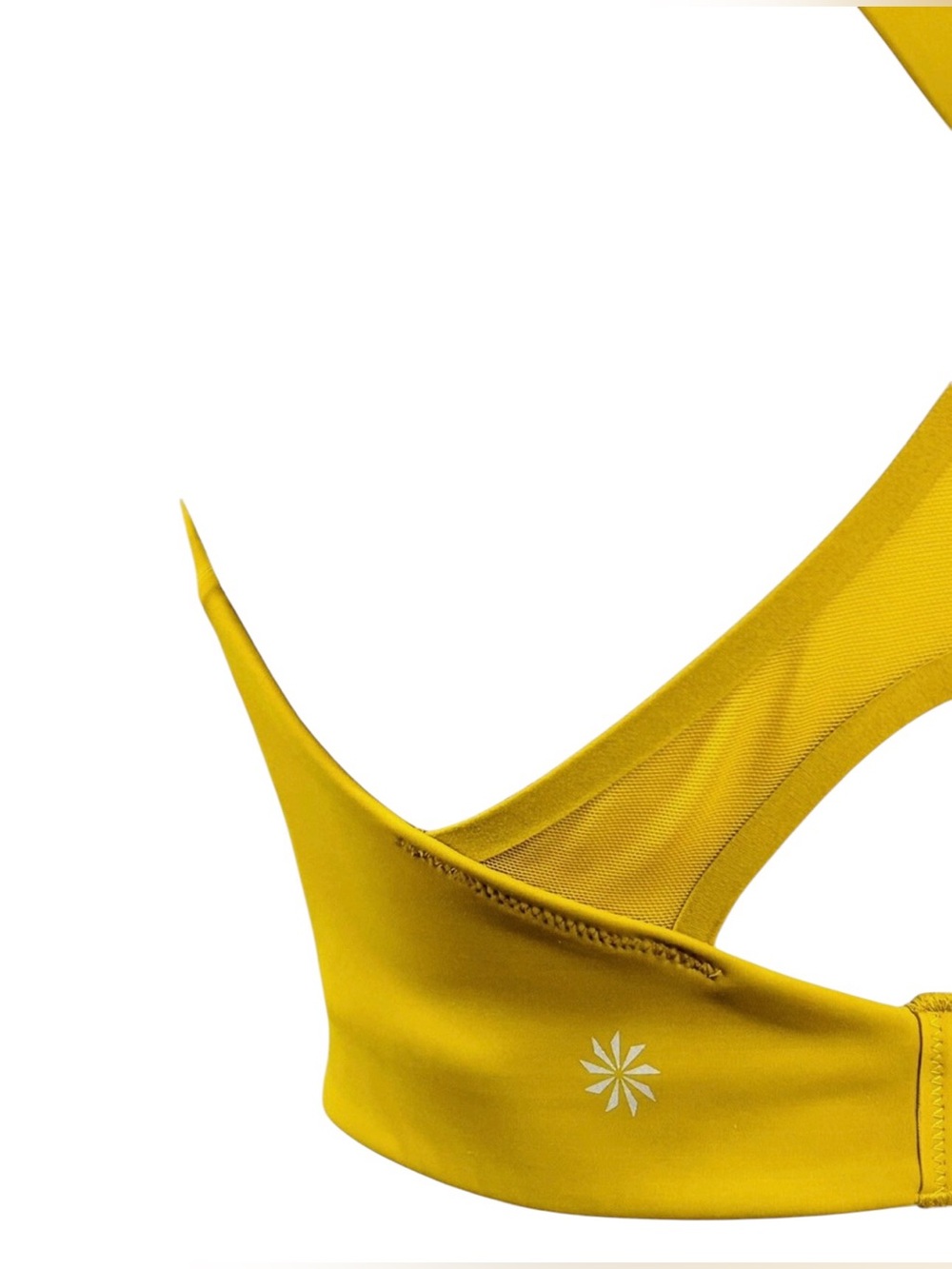 Athleta Advance Racerback Sports Bra Oxidized Yellow, 36DD - Picture 4 of 6